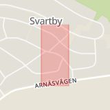 Karta som med röd fyrkant ramar in Svartby, Örnsköldsvik, Västernorrlands län