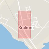 Karta som med röd fyrkant ramar in Krokoms Kommun, Strandvägen, Offerdalsvägen, Kälen, Rödön, Krokom, Jämtlands län