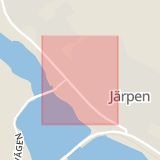 Karta som med röd fyrkant ramar in Gastkullevägen, Järpen, Åre, Jämtlands län