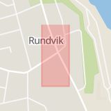Karta som med röd fyrkant ramar in Rundvik, Virke, Nordmaling, Västerbottens län