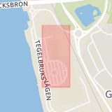 Karta som med röd fyrkant ramar in Strömpilen, Umeå, Västerbottens län
