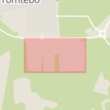 Karta som med röd fyrkant ramar in Tomtebo, Umeå, Västerbottens län