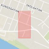 Karta som med röd fyrkant ramar in Skellefteå, Umeå, Kungsvägen, Västerbottens län