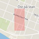Karta som med röd fyrkant ramar in Västerbotten, Nygatan, Umeå, Hemavan, Västerbottens län