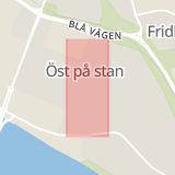 Karta som med röd fyrkant ramar in Västerbotten, Ålidhem, Umeå, Öst På Stan, Pilgatan, Västerbottens län