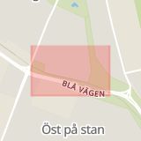Karta som med röd fyrkant ramar in Hemvägen, Bussgata, Umeå, Västerbottens län