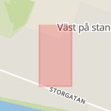Karta som med röd fyrkant ramar in Smedsgatan, Umeå, Västerbottens län