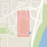 Karta som med röd fyrkant ramar in Istidsgatan, Mariehem, Umeå, Västerbottens län