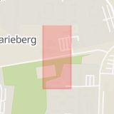 Karta som med röd fyrkant ramar in Marieberg, Björnvägen, Umeå, Västerbottens län