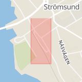 Karta som med röd fyrkant ramar in Frasses, Strömsund, Östersund, Jämtlands län