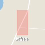 Karta som med röd fyrkant ramar in Gafsele, Åsele Kommun, Åsele, Västerbottens län