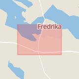 Karta som med röd fyrkant ramar in Fredrika, Åsele, Västerbottens län