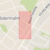 Karta som med röd fyrkant ramar in Södermalm, Lycksele, Västerbottens län