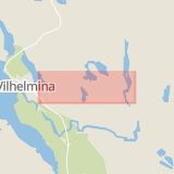 Karta som med röd fyrkant ramar in Granbergsvägen, Vilhelmina, Västerbottens län