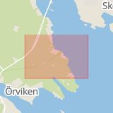 Karta som med röd fyrkant ramar in Örviken, Skellefteå, Västerbottens län