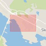 Karta som med röd fyrkant ramar in Skelleftehamn, Borggatan, Skellefteå, Västerbottens län