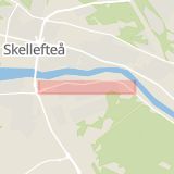 Karta som med röd fyrkant ramar in Anderstorpsleden, Skellefteå, Västerbottens län