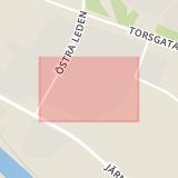Karta som med röd fyrkant ramar in Myckle, Strågatan, Skellefteå, Västerbottens län