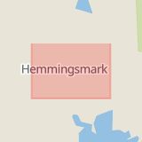 Karta som med röd fyrkant ramar in Hemmingsmark, Piteå, Norrbottens län