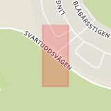 Karta som med röd fyrkant ramar in Svartudden, Svartuddsvägen, Piteå, Norrbottens län