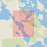 Karta som med röd fyrkant ramar in Piteå Kommun, Piteå, Norrbottens län