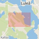 Karta som med röd fyrkant ramar in Lulviksvägen, Luleå, Norrbottens län