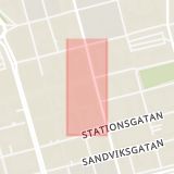 Karta som med röd fyrkant ramar in Forex, Storgatan, Luleå, Norrbottens län