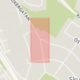 Karta som med röd fyrkant ramar in Skurholmen, Teknikergatan, Yrkesgatan, Luleå, Norrbottens län
