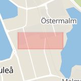 Karta som med röd fyrkant ramar in Lulsundsgatan, Luleå, Norrbottens län