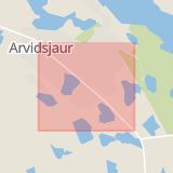 Karta som med röd fyrkant ramar in Norrbotten, Arvidsjaur, Storgatan, Boden, Norrbottens län