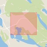 Karta som med röd fyrkant ramar in Lerbäcken, Luleå, Norrbottens län