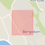 Karta som med röd fyrkant ramar in Bergviken, Blomgatan, Luleå, Norrbottens län