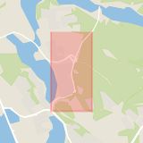 Karta som med röd fyrkant ramar in Bensbyvägen, Luleå, Norrbottens län