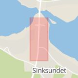 Karta som med röd fyrkant ramar in Strömvägen, Arjeplog, Sinksundet, Luleå, Norrbottens län