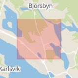 Karta som med röd fyrkant ramar in Piteå, Rosvik, Haparanda, Campingvägen, Luleå, Porsön, Bodenvägen, Norra Esplanaden, Norrbottens län