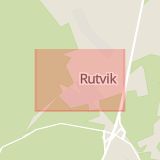 Karta som med röd fyrkant ramar in Rutvik, Luleå, Norrbottens län