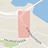 Karta som med röd fyrkant ramar in Nyborgsvägen, Stabsvägen, Kalix, Norrbottens län