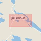 Karta som med röd fyrkant ramar in Jokkmokk, Norrbottens län