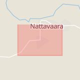 Karta som med röd fyrkant ramar in Nattavaara, Malmberget, Gällivare, Norrbottens län