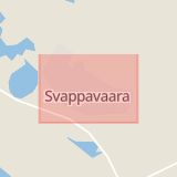 Karta som med röd fyrkant ramar in Svappavaara, Vittangi, Kiruna, Norrbottens län