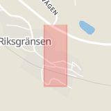 Karta som med röd fyrkant ramar in Riksgränsen, Kiruna, Norrbottens län