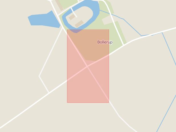 Karta som med röd fyrkant ramar in Bollerup, Tomelilla, Skåne län