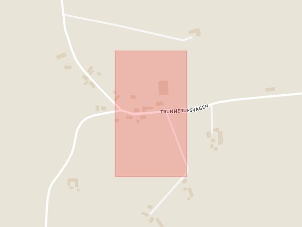 Karta som med röd fyrkant ramar in Trunnerup, Skurup, Skåne län