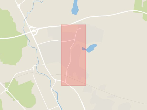 Karta som med röd fyrkant ramar in Hagalundsvägen, Karlshamn, Blekinge län