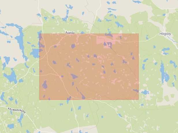 Karta som med röd fyrkant ramar in Skärsjön, Vattnet, Uppvidinge, Kronobergs län