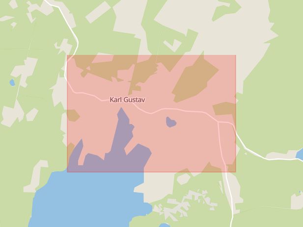 Karta som med röd fyrkant ramar in Varberg, Jaktstuga, Karl Gustav, Hallands län
