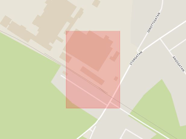 Karta som med röd fyrkant ramar in Kabelgatan, Tranemo, Västra Götalands län