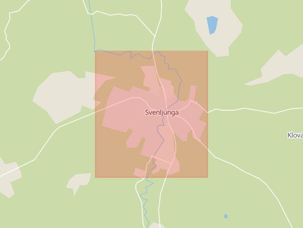 Karta som med röd fyrkant ramar in Svenljunga, Västra Götalands län