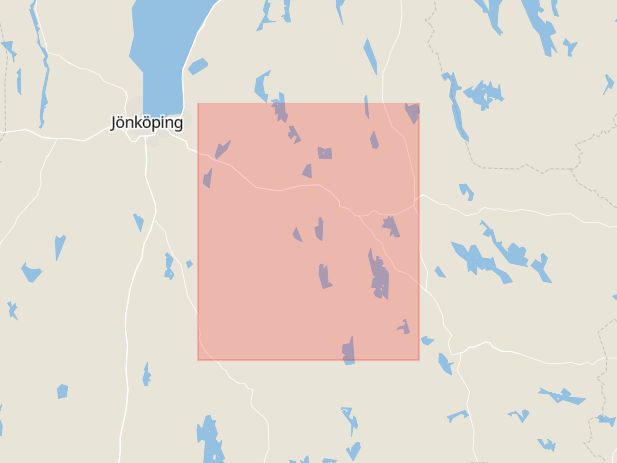 Karta som med röd fyrkant ramar in Nässjö Kommun, Jönköpings län