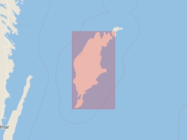 Karta som med röd fyrkant ramar in Södercentrum, Gotland, Gotlands län
